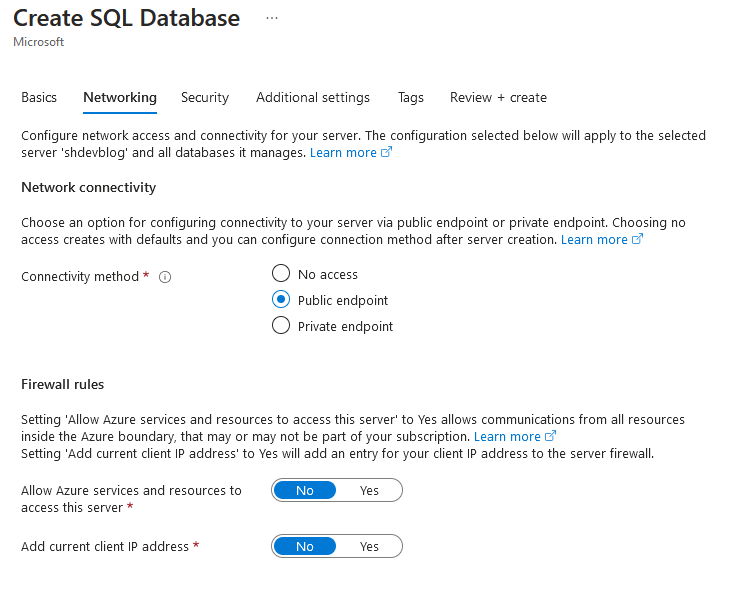 create azure networking connectivity