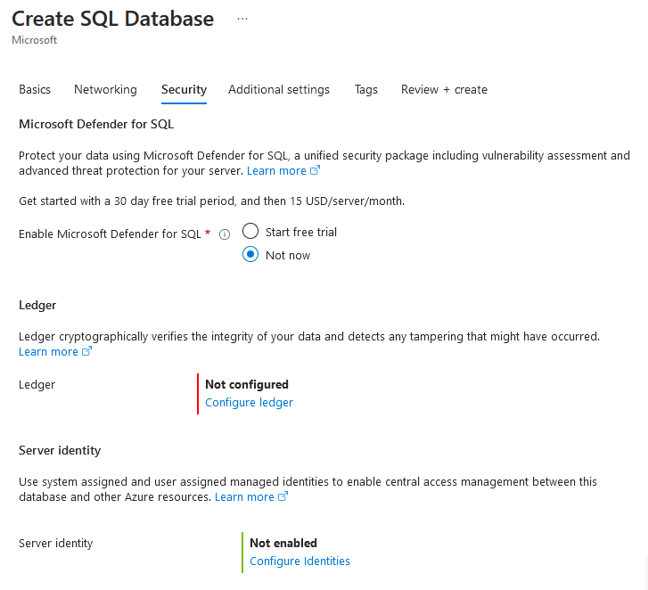 create azure security
