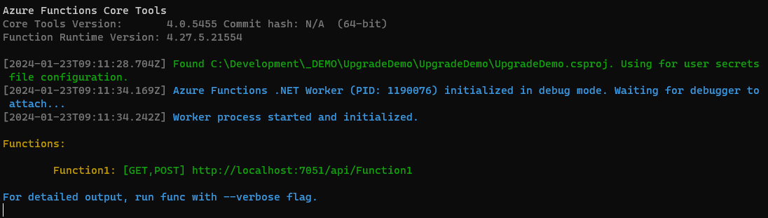 azure functions post upgrade functions found