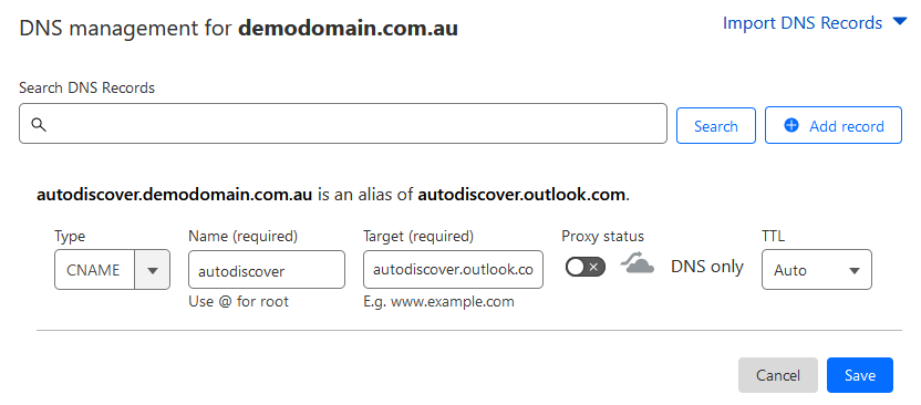 cloudflare add cname dns records