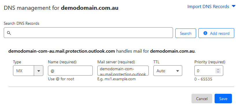 cloudflare add mx dns records