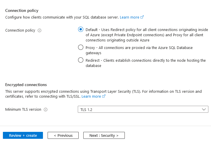 create azure networking connection policy