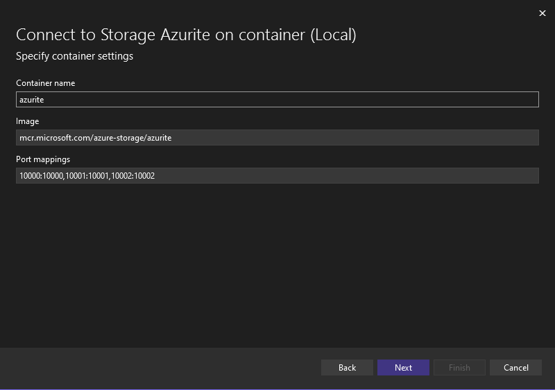 azure functions dependencies azurite container