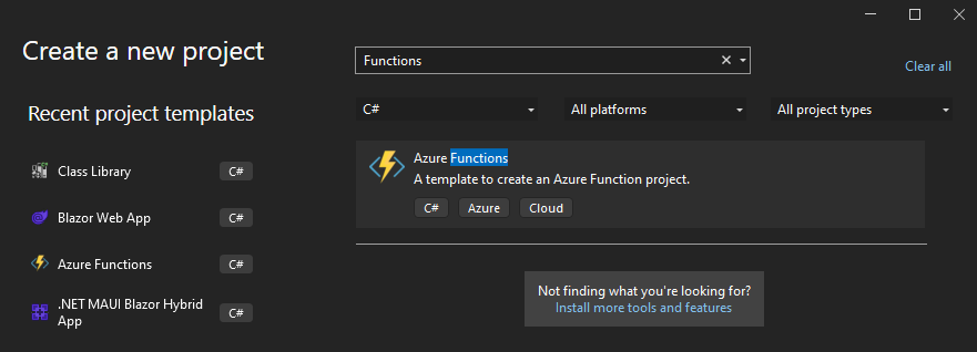 azure functions sendgrid create project